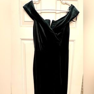 Green velvet mermaid dress